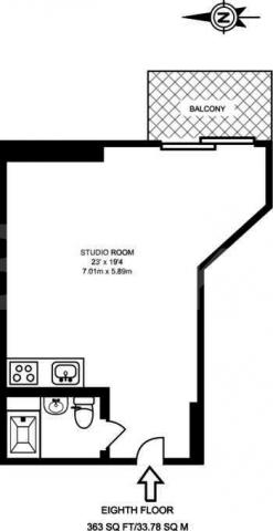 			LET, Studio Apartment, 1 bath, 1 reception Apartment			 Hanover House, St. Georges Wharf, Vauxhall